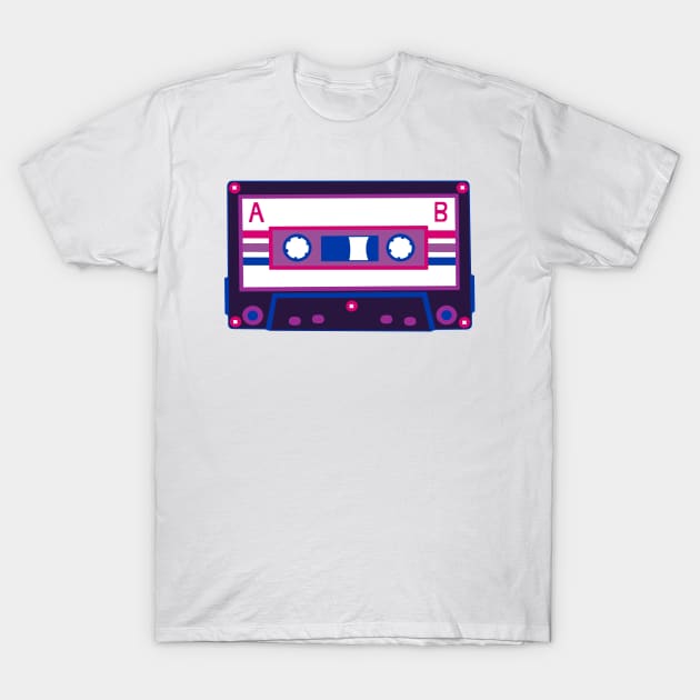Bisexual Flag Cassette T-Shirt by Liz Disenchanted